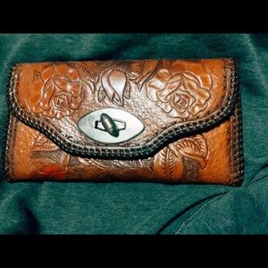 Vintage handmade genuine leather wallet